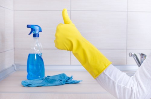 Professional cleaners working in a Kingston apartment