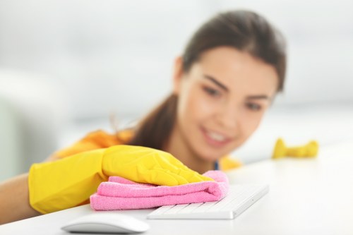 Cleaning team working in a Kingston flat at the end of a tenancy