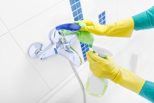 Local office cleaning team working in a Kingston commercial building