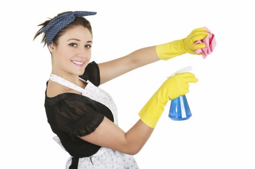 Local carpet cleaning team working in a Kingston office building